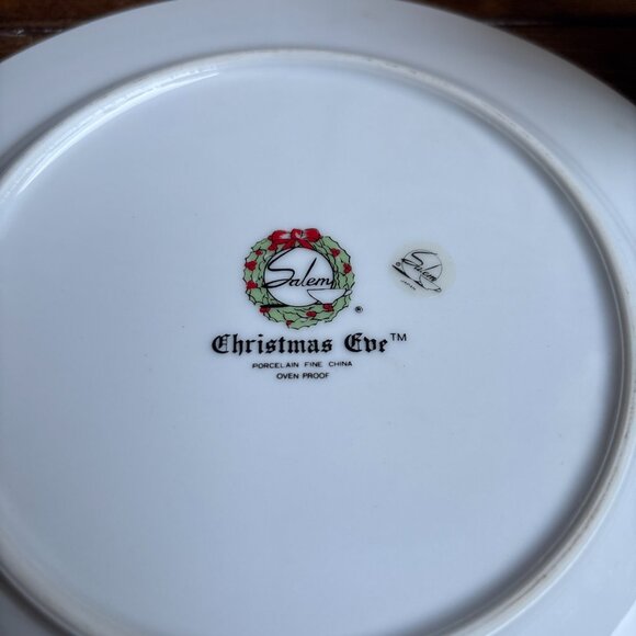 Salem Christmas Eve Fine China Plate & Mug Set – Holiday Tree Design set of 10 - Picture 7 of 7